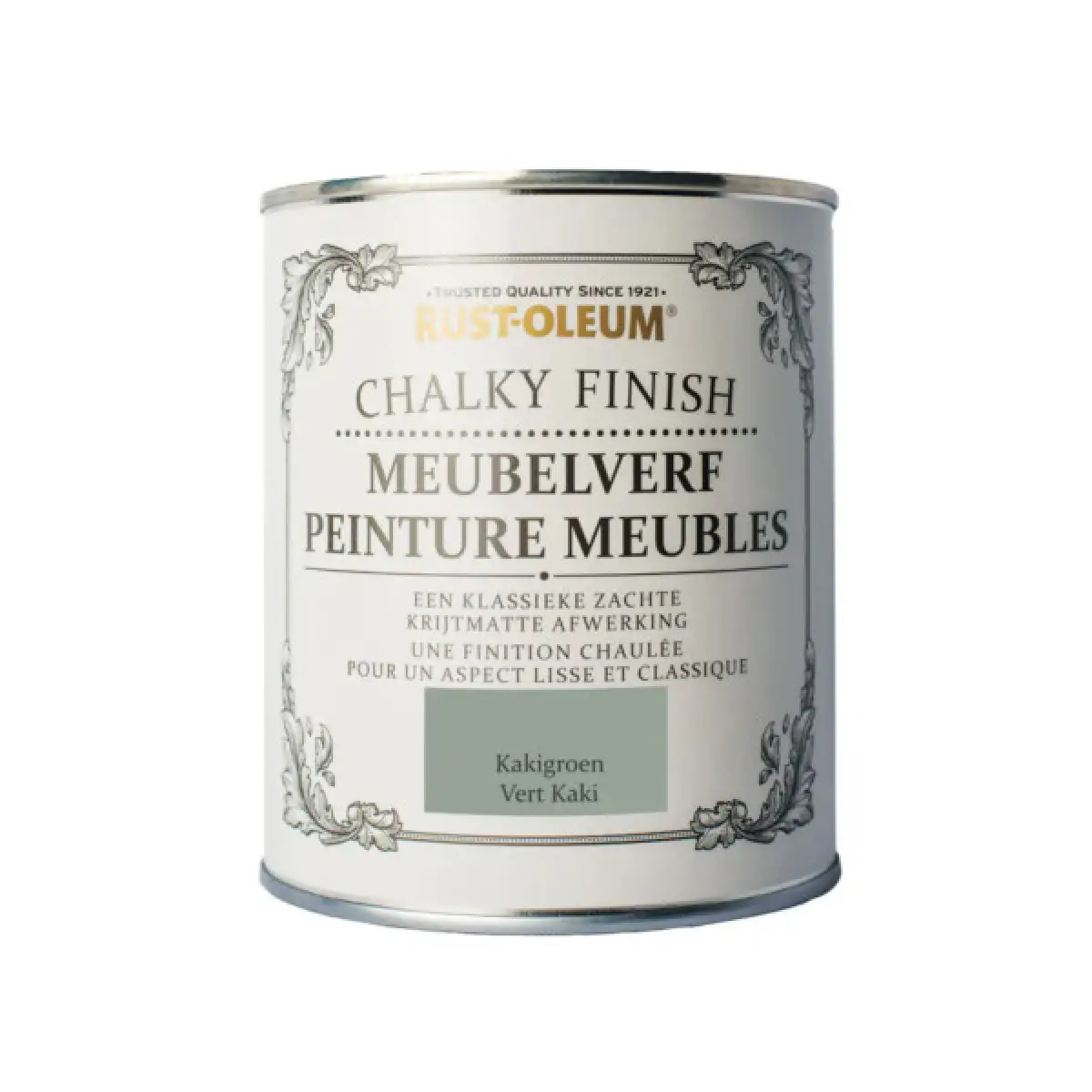 Vopsea pentru mobila Rust-Oleum cu aspect calcaros Verde Bramwell – Khaki Grun 750 ml