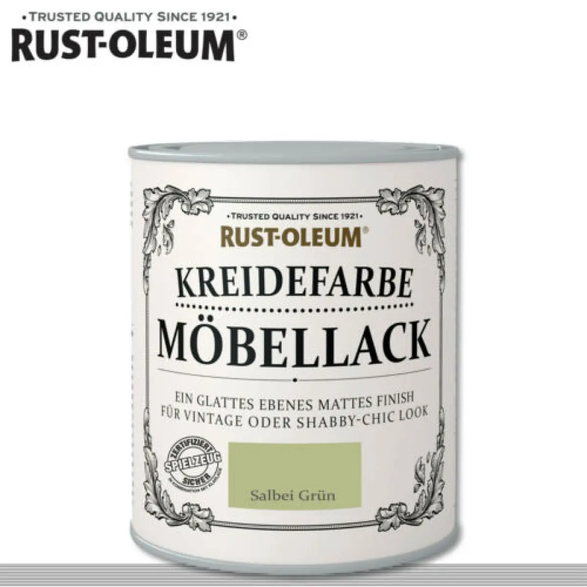 Vopsea pentru mobila Rust-Oleum cu aspect calcaros Verde Salvie – Salbei Grun 750 ml