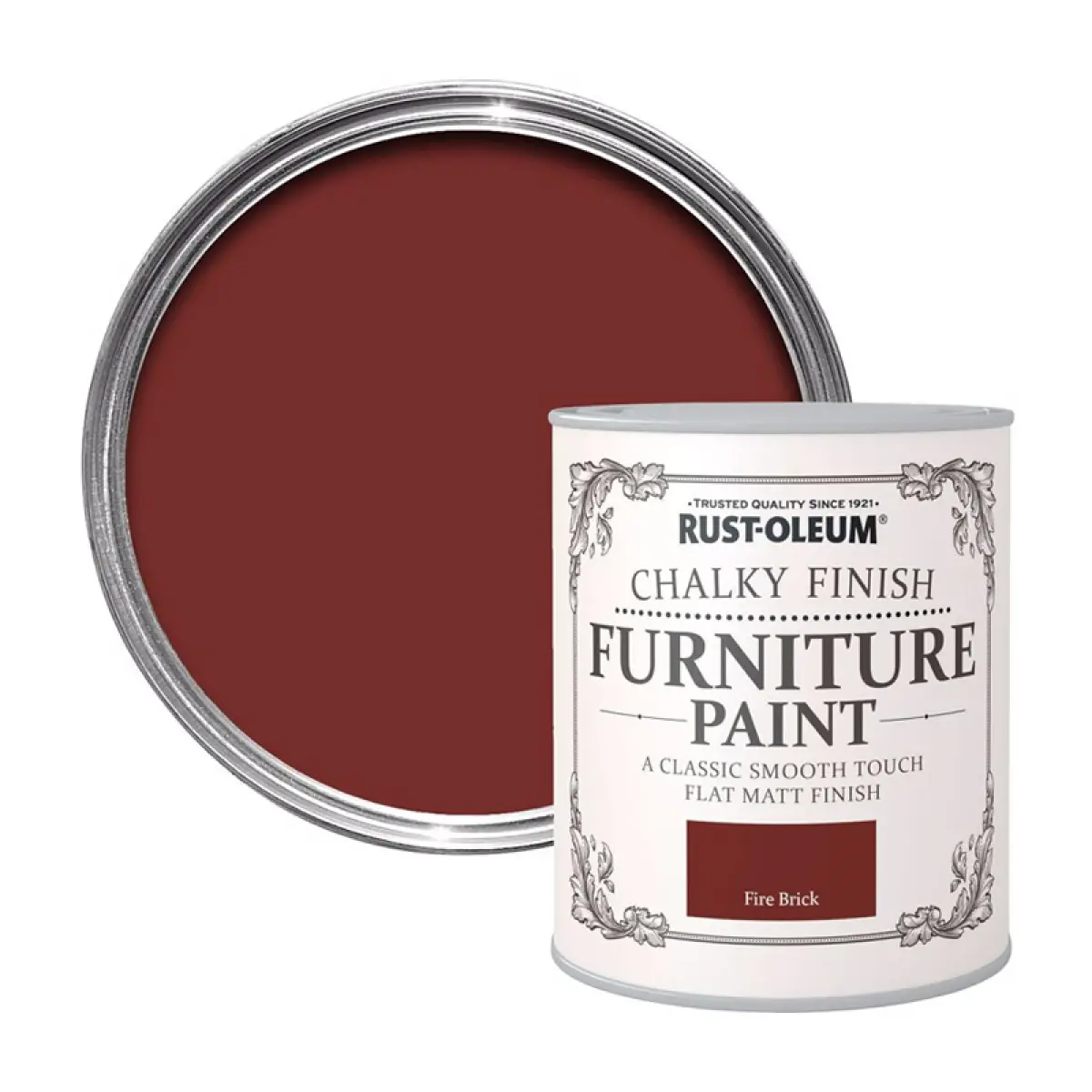 Vopsea pentru mobila Rust-Oleum cu aspect calcaros Caramida 125 ml