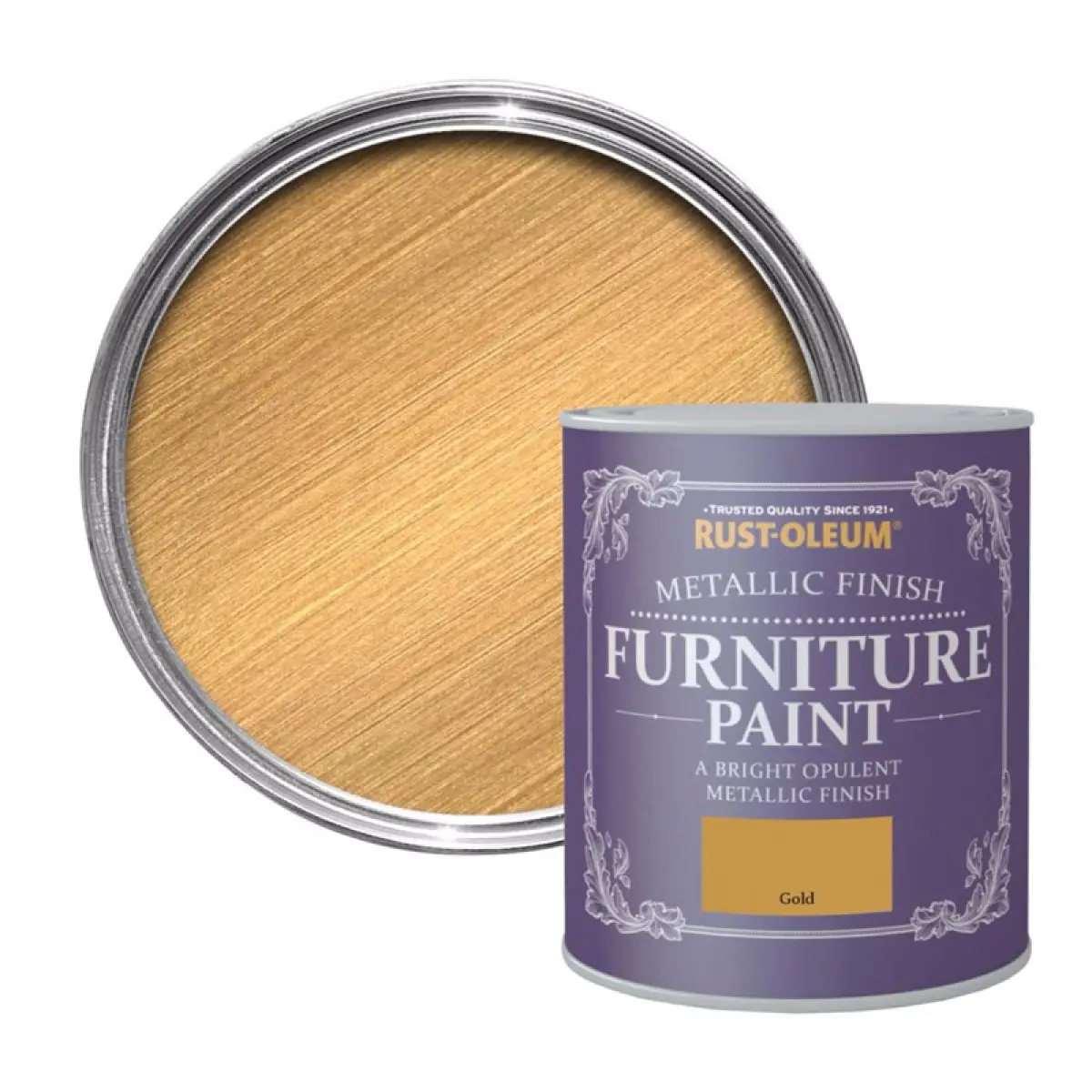 Vopsea pentru mobila Rust-Oleum cu aspect metalic Auriu 750 ml
